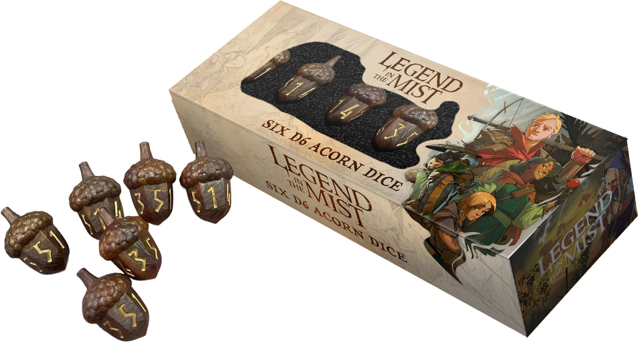 Legend in The Mist: Six D6 Acorn Dice