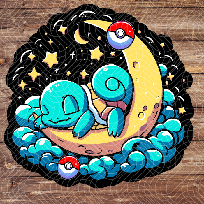 3" Sleepy Squirtle Poke Anime Video Game Vinyl Sticker