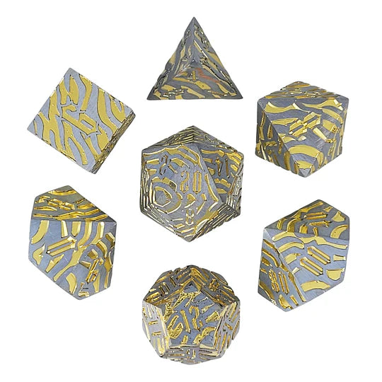 Tiger Stripe Brushed Steel Gold Foil Metal RPG