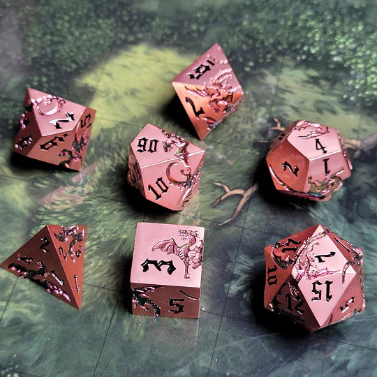 Dragon Attack Copper Purple Color Shift Metal RPG Dice