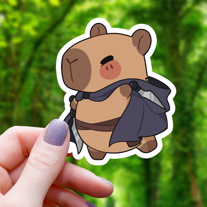 Capybara TTRPG Class Rogue Sticker- 3"