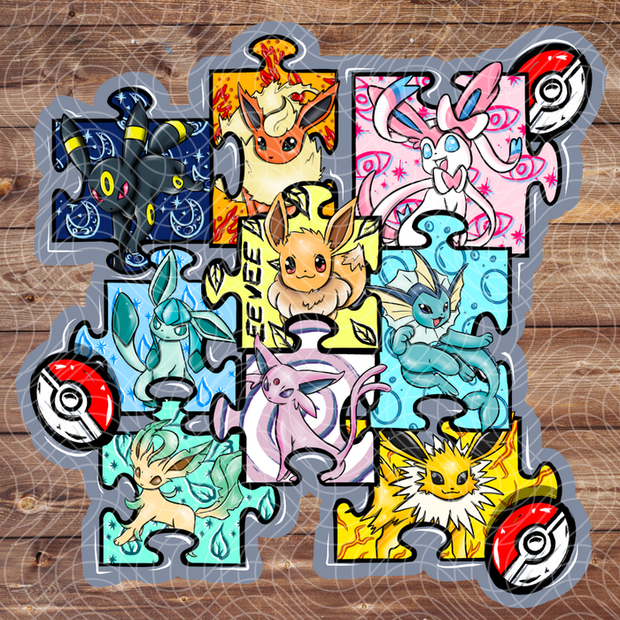 3" Eevee Evolution Poke Anime Movie Video Game Vinyl Sticker