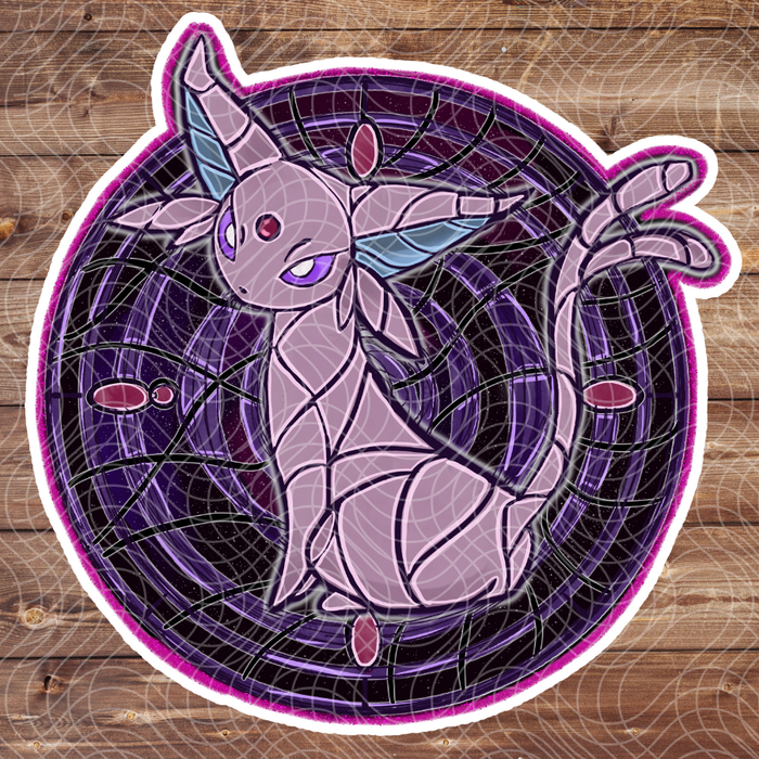3" Stained Glass Espeon Poke Anime Video Game Vinyl Sticker