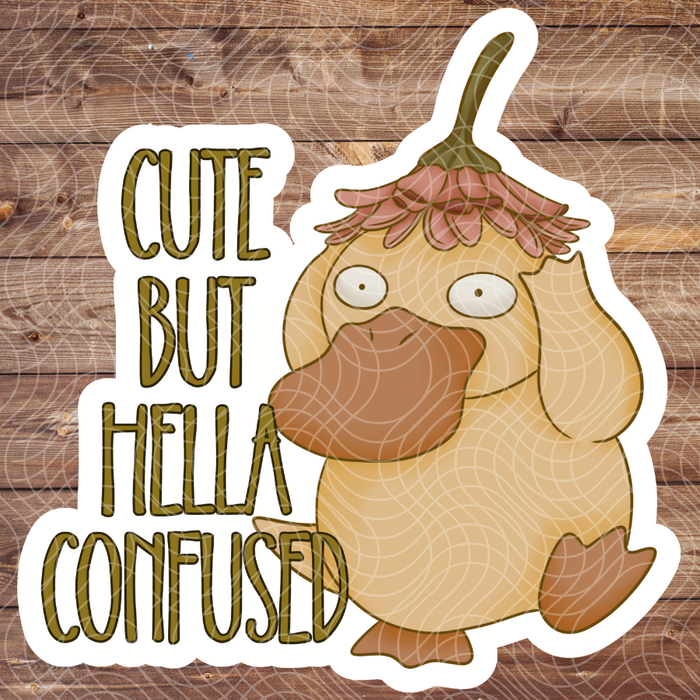 3" Cute Confused Psyduck Poke Anime Video Game Vinyl Sticker