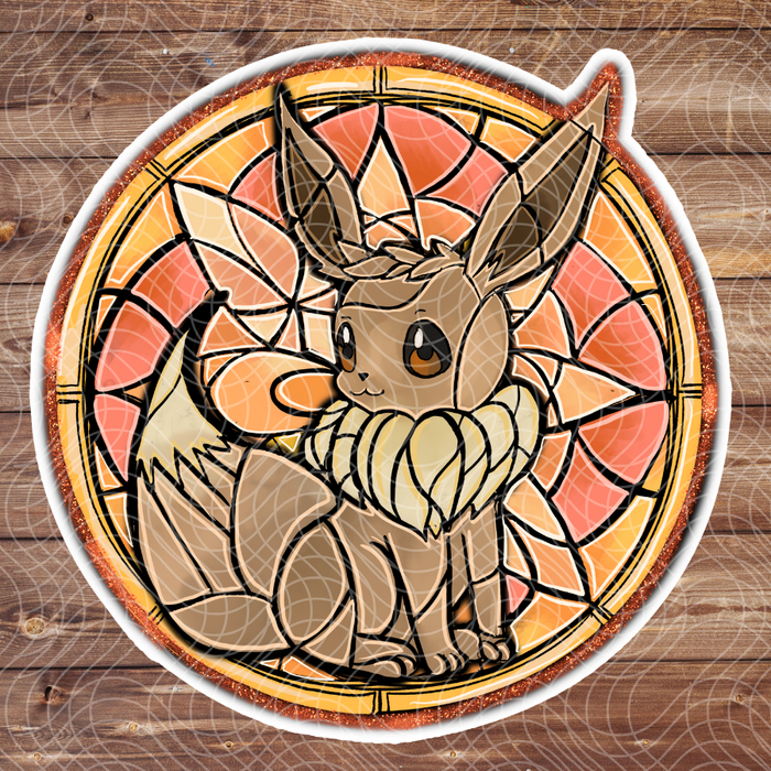 3" Stained Glass Eevee Poke Anime Video Game Vinyl Sticker
