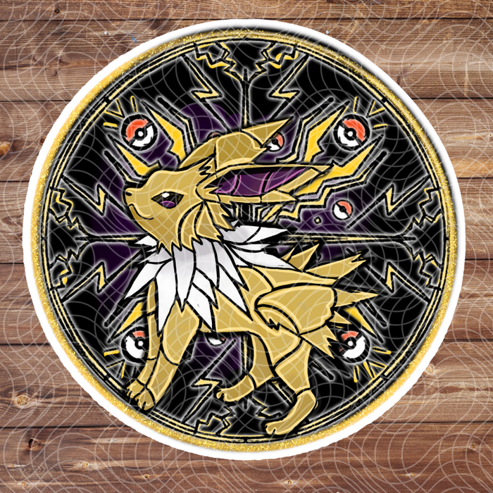 3" Stained Glass Jolteon Poke Anime Video Game Vinyl Sticker