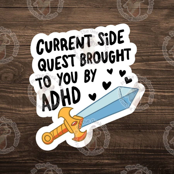 3" Vinyl Waterproof ADHD Side Quest D&D Adventure Sticker