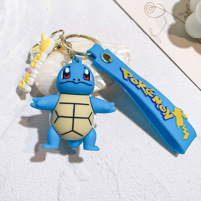 Cartoon Pikachu Silicone Keychain Pokémon Mini Figure Bag Charm Pendant