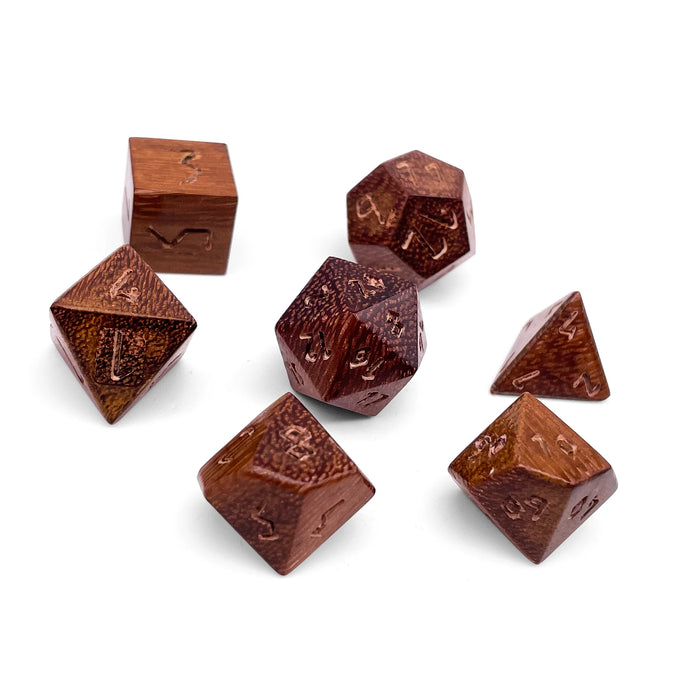 RPG 7 Dice Set | Wooden - African Teak