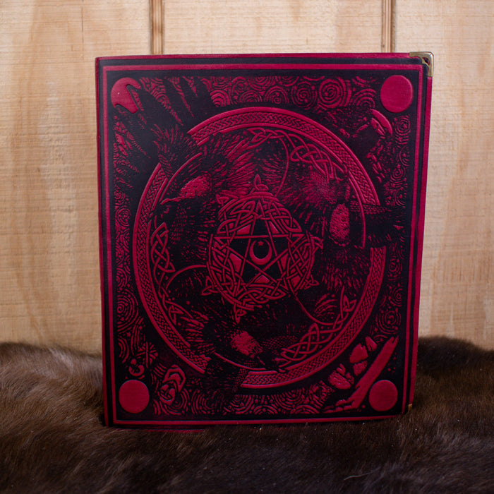 "The Ravens" Red Spellbook Leather Journal