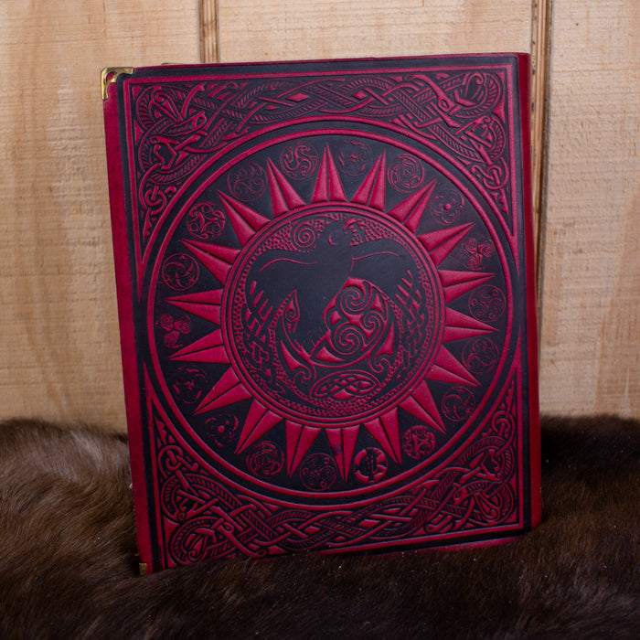 "The Ravens" Red Spellbook Leather Journal
