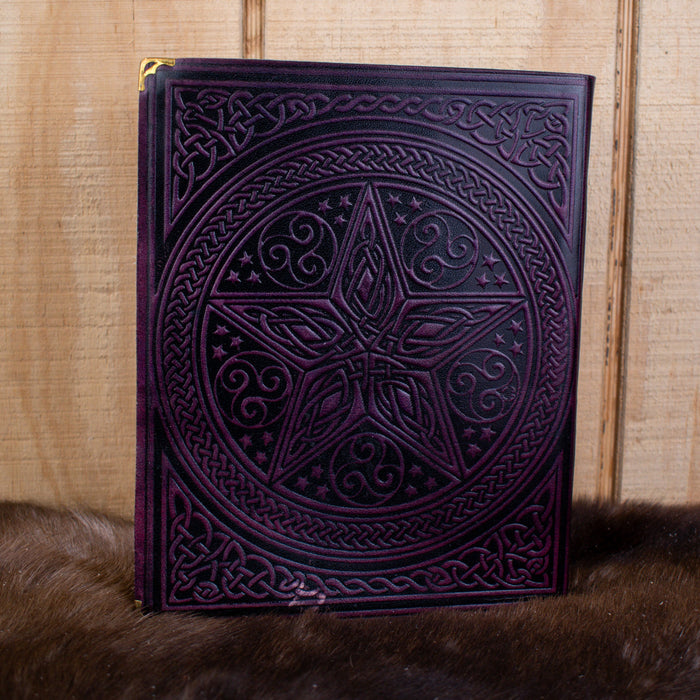 "The Pentacle" Purple Spellbook Leather Journal