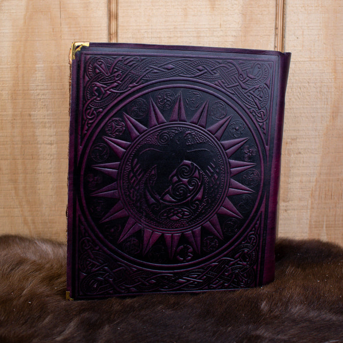 "The Ravens" Purple Spellbook Leather Journal