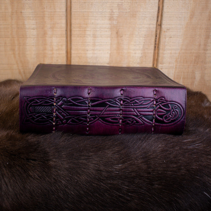 "The Ravens" Purple Spellbook Leather Journal
