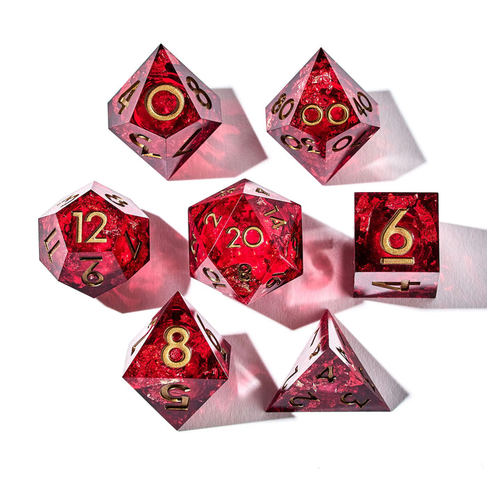Red Envelope 7 - Piece Liquid Core Dice Set