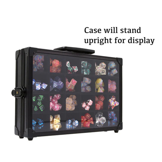 Dice Display Case and Rolling Tray with 2 Removable Divided Dice Tray