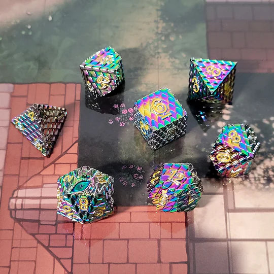 Dragon's Gaze Iridescent Metal RPG Dice Set