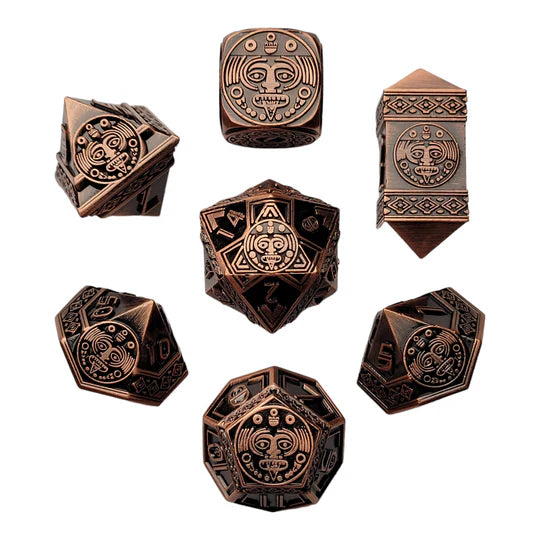 Nahuatl's Chance Metal RPG Dice Set - Copper