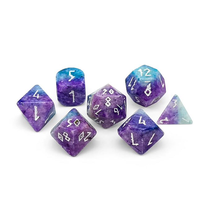 Blue/Purple Barite - Piece RPG Set Gemstone Dice