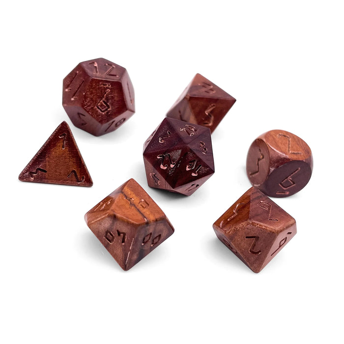 RPG 7 Dice Set | Wooden - Black Walnut