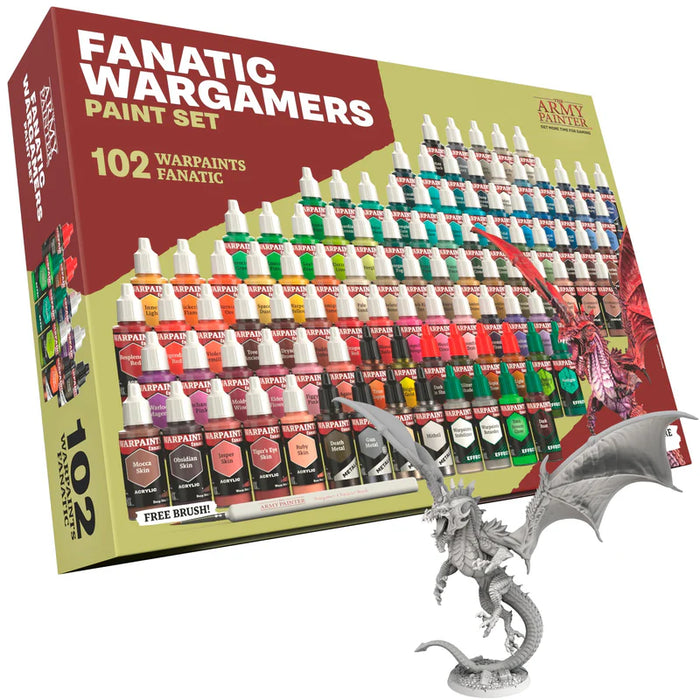 Warpaint: Fanatic Wargamers Paint Set (102 colors + 1 large miniature)