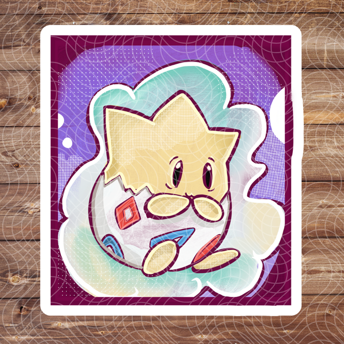 3" Square Togepi Fairy Poke Anime Video Game Vinyl Sticker