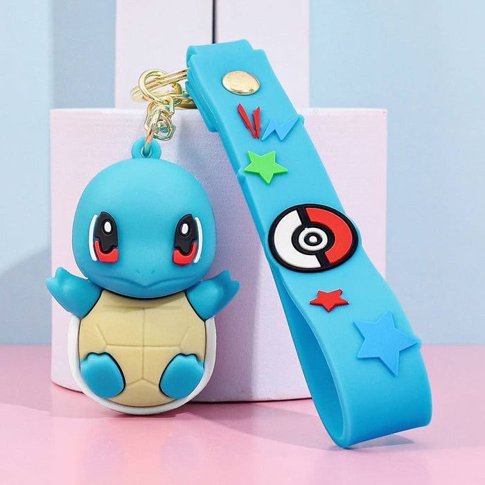 Cartoon Pikachu Silicone Keychain Pokémon Mini Figure Bag Charm Pendant