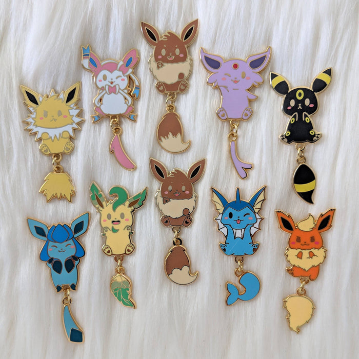 Eeveelution - Dangle Tail Enamel Pin