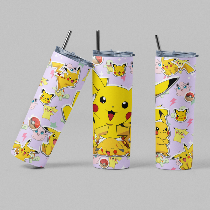 Pika Pokeball Anime Video Game TV Inspired Tumbler