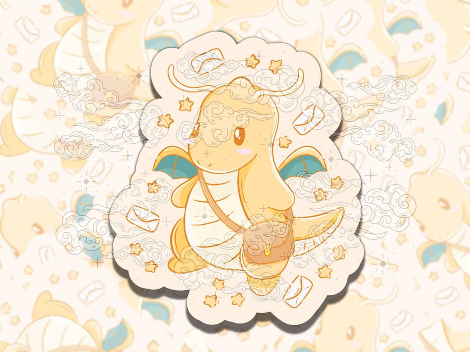 Cute Dragon Monsters Nostalgic Colorful  Vinyl Sticker,