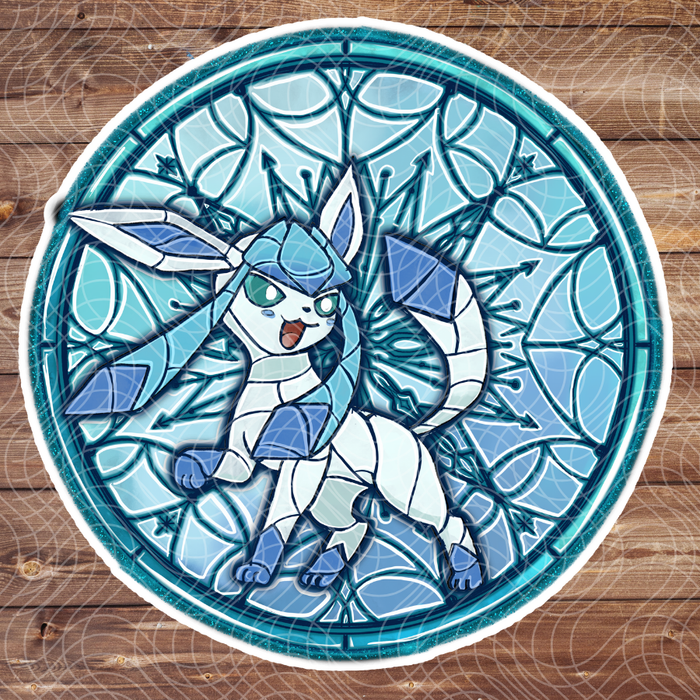 3" Stained Glass Glaceon Poke Video Game Anime Vinyl Sticker