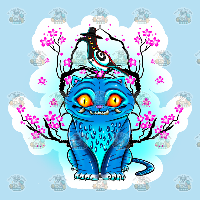 3" Bird Cat KPDH Cherry Blossom Movie Vinyl Sticker