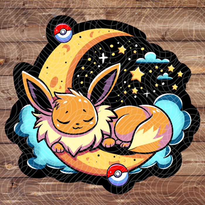 3" Sleepy Eevee Poke Anime Video Game Vinyl Sticker