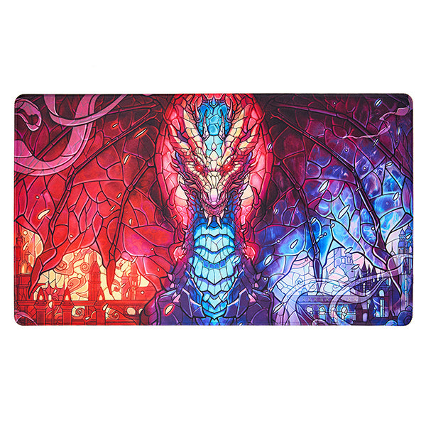 Arcane Fortress Playmat: Stained Glass- Fire & Ice Dragon
