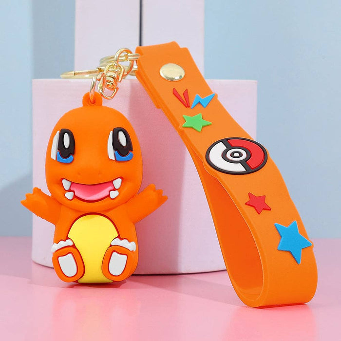 Cartoon Pikachu Silicone Keychain Pokémon Mini Figure Bag Charm Pendant