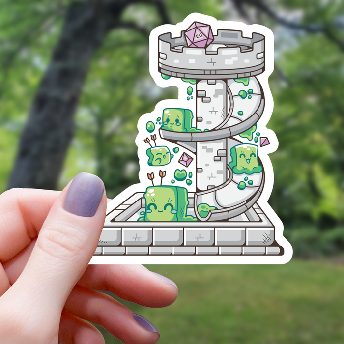 Slime Monster Dice Tower Sticker - 3"