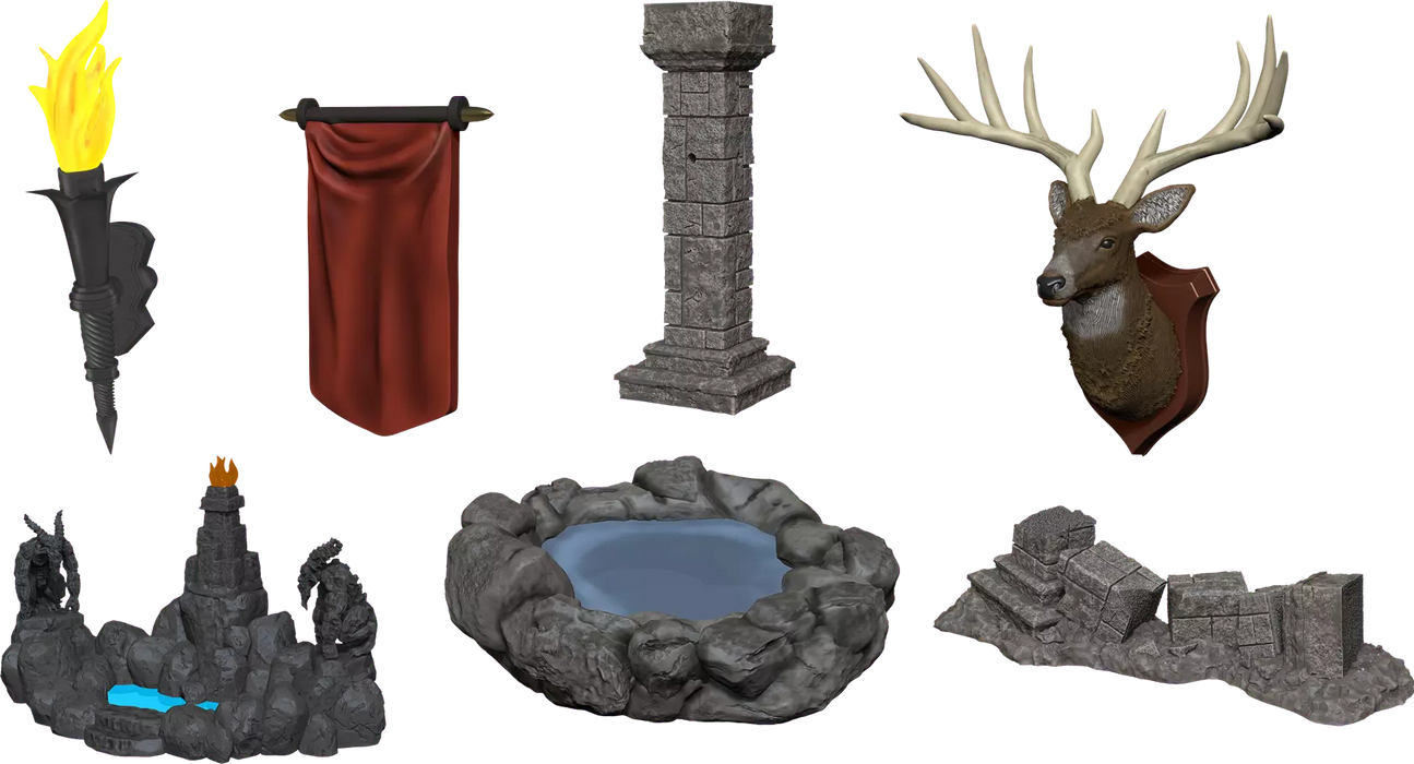 WizKids Miniatures: Fantasy Terrain - Painted Pools & Pillars