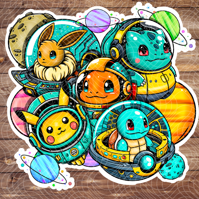 3" Space Poke Collage Anime Video Game Vinyl Sticker