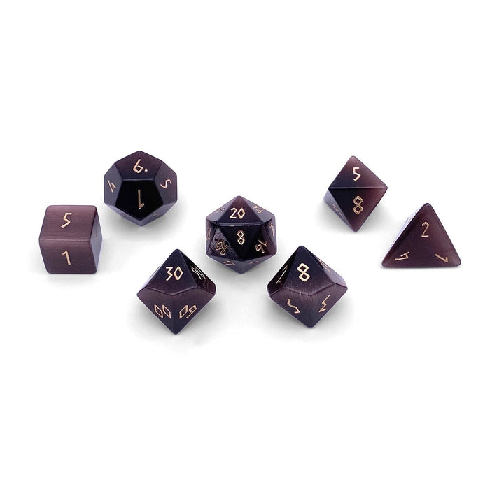 RPG 7 Dice Set | Glass - Purple Cats Eye