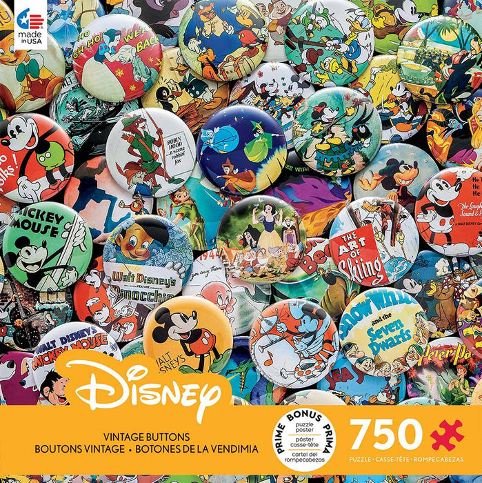 Disney Puzzles:  Vintage Buttons 750 Pieces