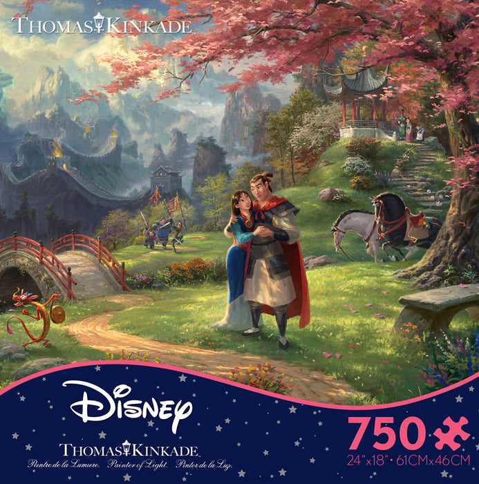 Disney Puzzles: Thomas Kinkade -Mulan Blossoms Of Love 750 Pieces