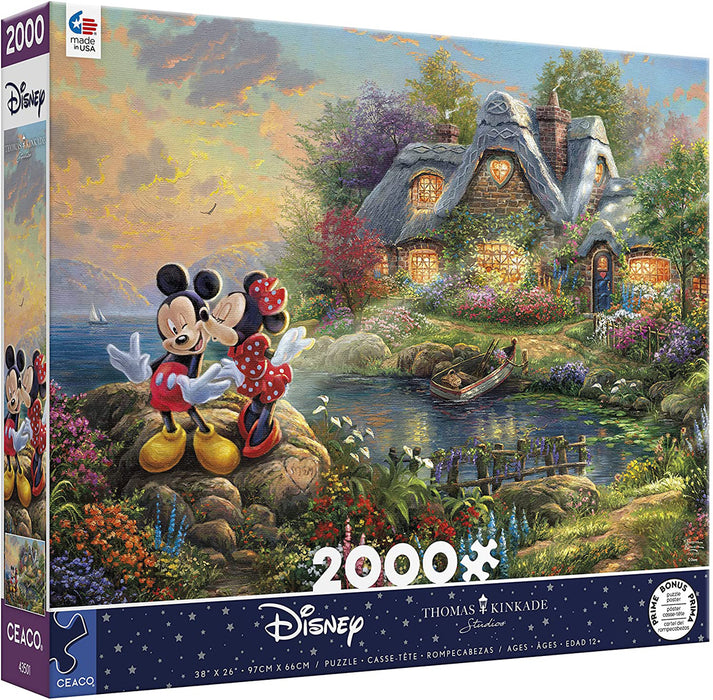 Disney's Thomas Kinkade Edition Puzzle: Mickey & Minnie Sweetheart Cove 2000+