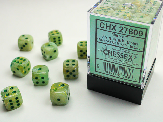Chessex: Marble 12mm Dice Block (36)