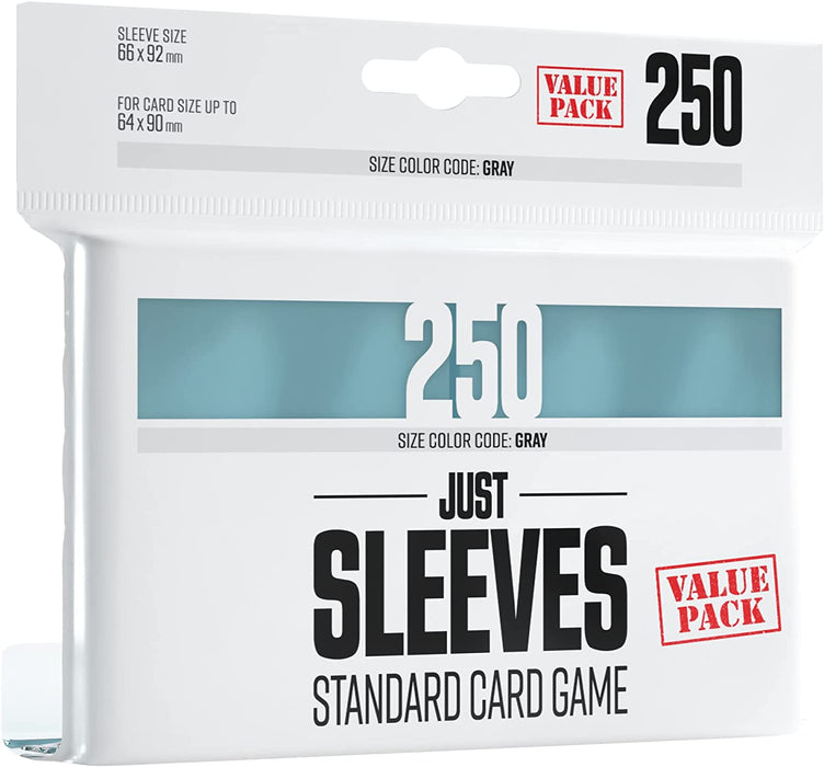 Just Sleeves Value Pack of 250 Clear Standard Card Game Sleeves for BoardGames
