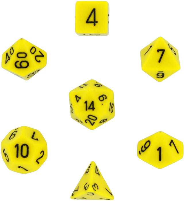 Chessex: Opaque - Yellow/ Black 7 Dice set