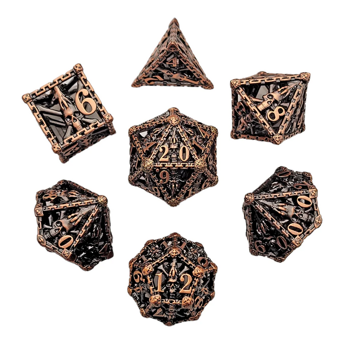 Forged Dice: 7th Circle Copper Hollow Metal RPG Dice Set