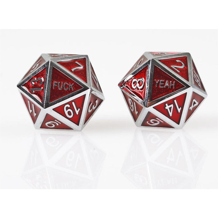 Forged Dice: Fuck Yeah Set of 2 D20 Metal Dice