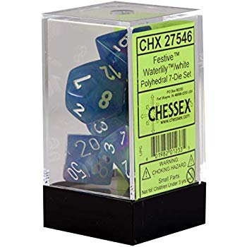 Chessex: Festive Waterlily/ White 7 Die Set