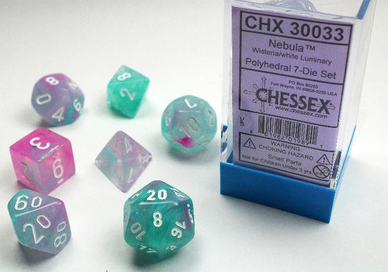 Chessex: Nebula Wisteria/White 7-Die Set