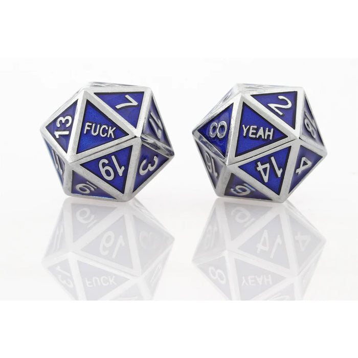 Forged Dice: Fuck Yeah Set of 2 D20 Metal Dice